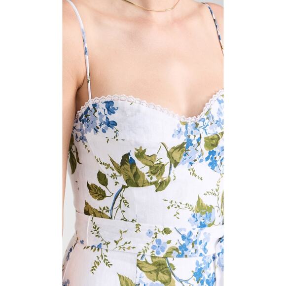 REFORMATION 'Keiryn' Linen Maxi Dress in Riviera Blue White Print US 12 NWT $278 - Picture 5 of 16